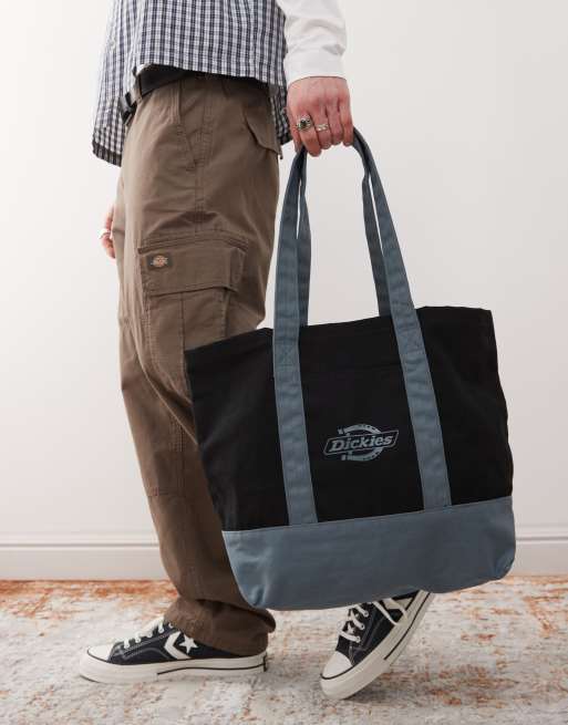 Dickies - Tas van canvas met logo in zwart en middenblauw, 2 van 4