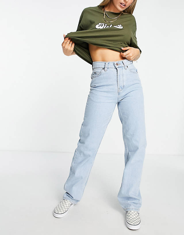 Dickies - thomasville high waisted relaxed fit jeans in blue denim