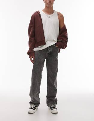 Dickies Dickies thomasville relaxed baggy fit denim jeans in washed light grey