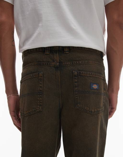 Dickies - Thomasville - Ruimvallende denim jeans in indigo met bruine tint, 4 van 5