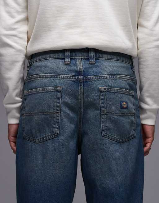 Dickies - Thomasville - Ruimvallende denim jeans in kaki blauw, 4 van 5