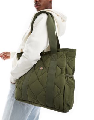 Dickies thorsby quilted tote bag in green - ASOS Price Checker