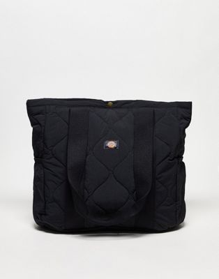 Dickies thorsby quilted tote bag in black