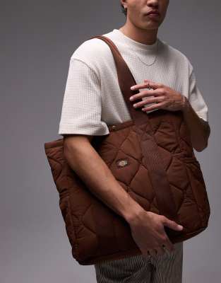 Dickies Dickies thorsby quilted tote bag in cappuccino brown