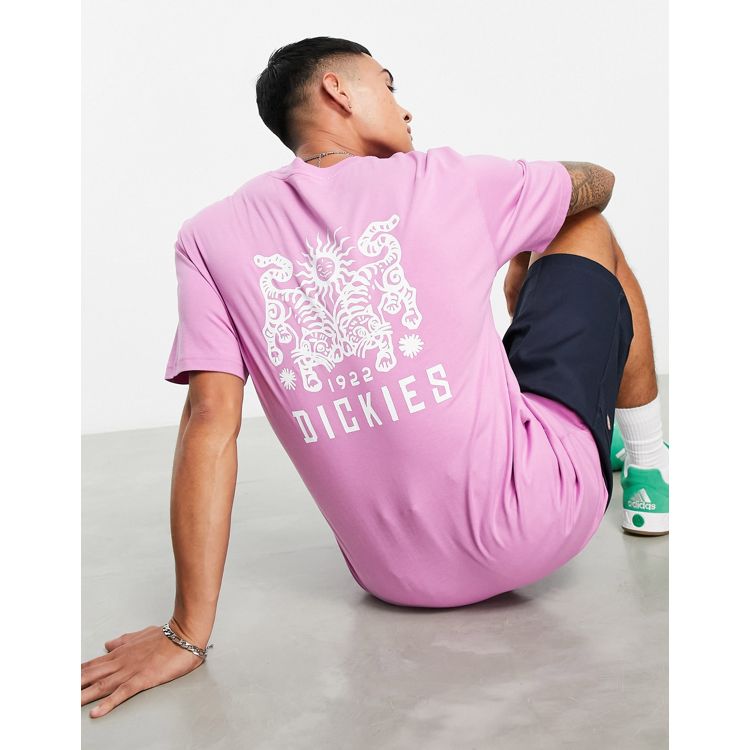 Dickies Tiger back print t-shirt in pink Exclusive at ASOS