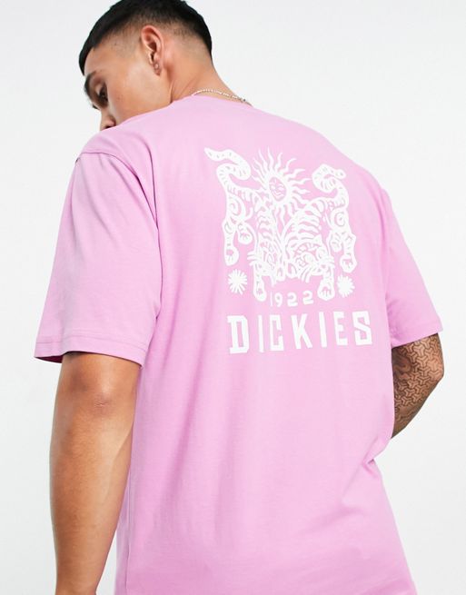 Dickies Tiger back print t-shirt in pink Exclusive at ASOS
