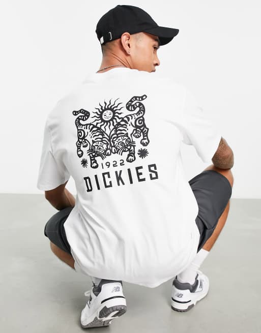 Dickies Tiger back print t-shirt in white Exclusive at ASOS