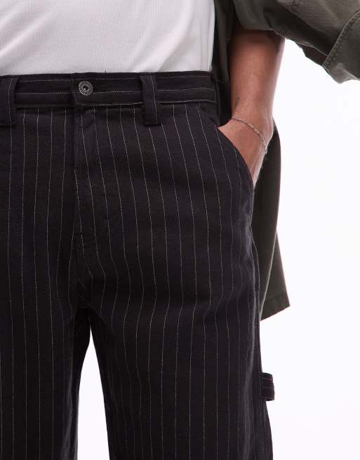Dickies - Timmermansbroek met krijtstreep in zwart en gebroken wit, 4 van 5