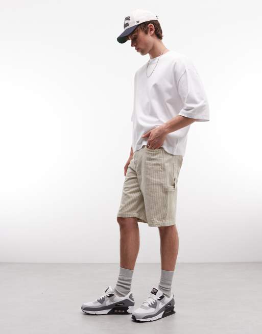 Dickies - Timmermansshort van 11 inch met hickory-strepen in gebroken wit, 3 van 5
