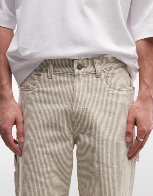 Dickies - Timmermansshort van 11 inch met hickory-strepen in gebroken wit, 5 van 5