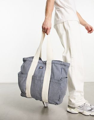 Dickies tote bag in hickory stripe blue