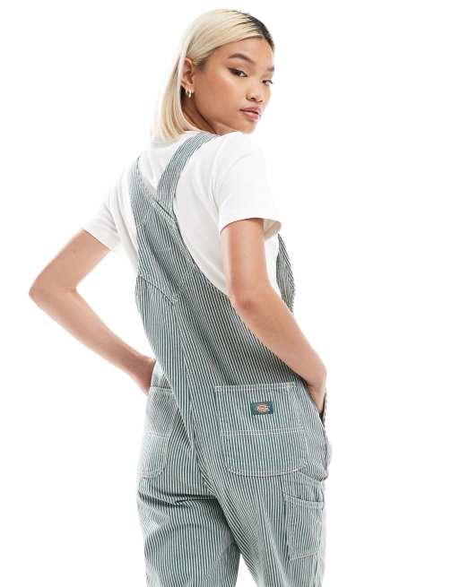 Dickies - Tuinbroek met klassieke Hickory-strepen in donkergroen, 2 van 4