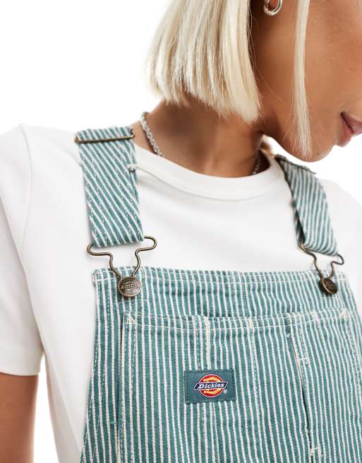 Dickies - Tuinbroek met klassieke Hickory-strepen in donkergroen, 3 van 4