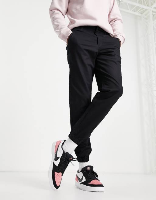 Mens black twill joggers on sale