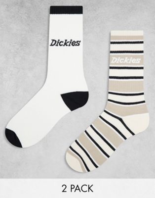 Dickies two pack glade spring socks in white and beige