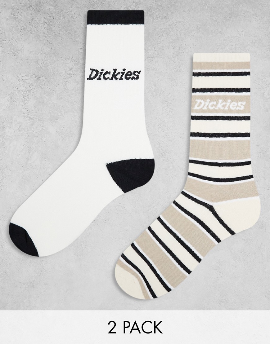 Dickies two pack glade spring socks in white and beige-Multi