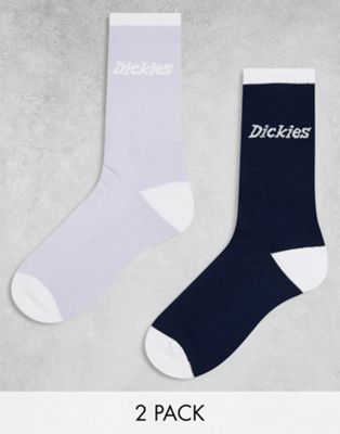 Dickies two pack ness city socks in black and lilac