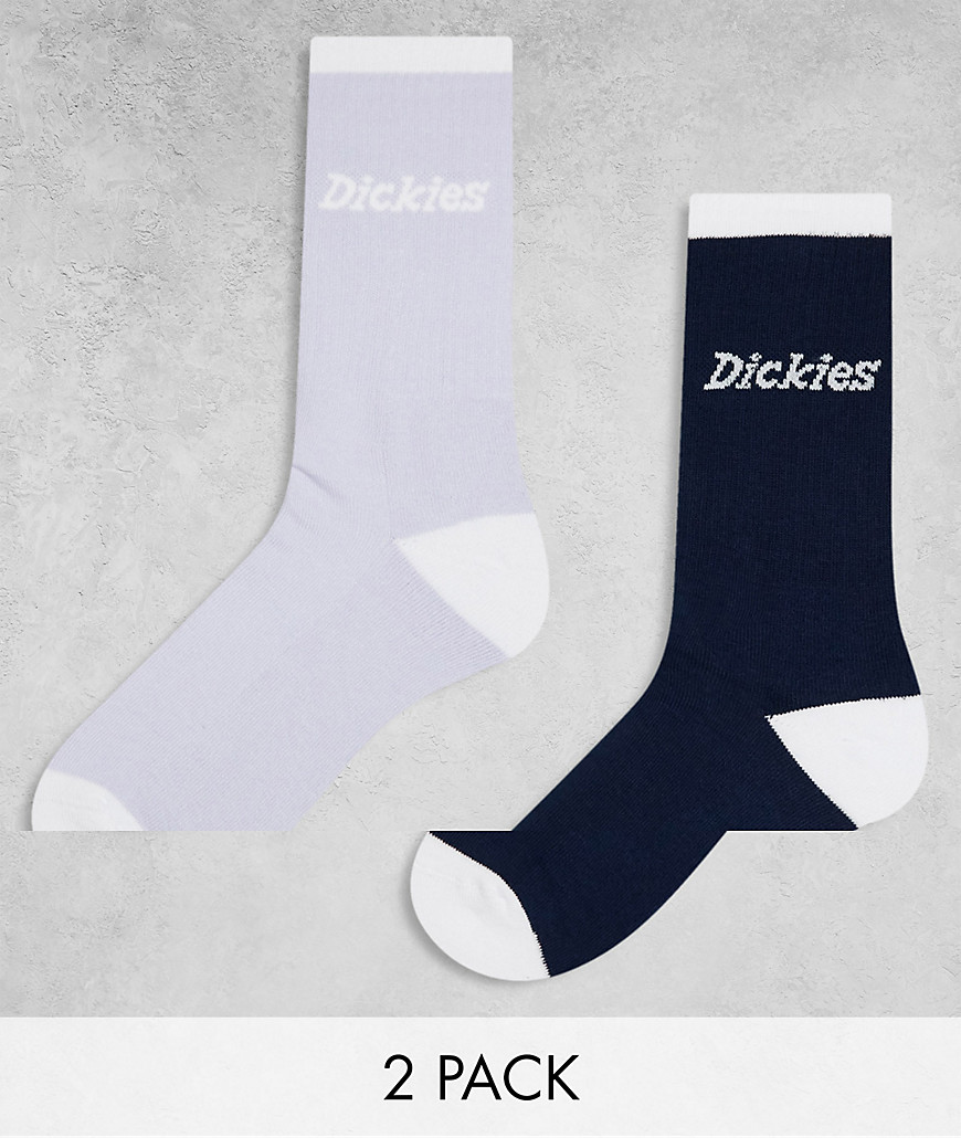 Dickies two pack ness city socks in black and lilac-Purple