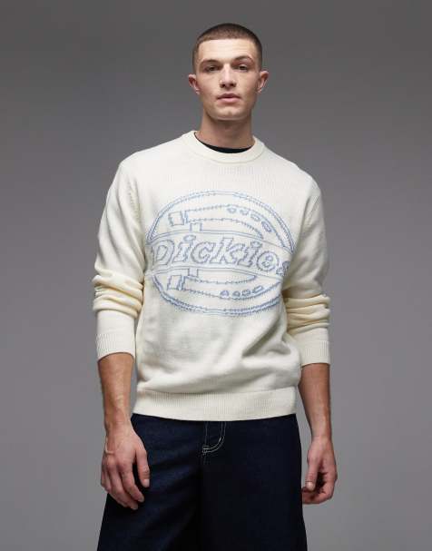 Dickies – Union – Jacquard-Sweatshirt in Wollweiß - view 1