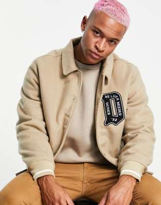 Dickies Union Springs jacket in khaki-White