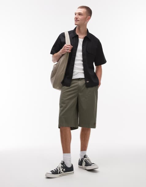 Dickies Unionville 13 inch pleated work shorts in khaki green - view 1