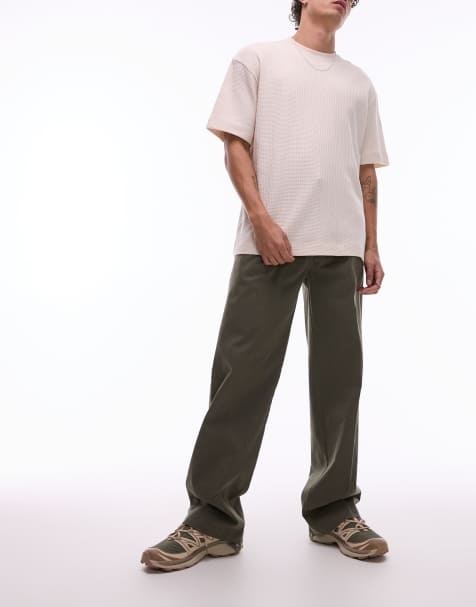 Dickies – Unionville – Hose in Khaki mit weitem Bein und Bundfalten - view 1