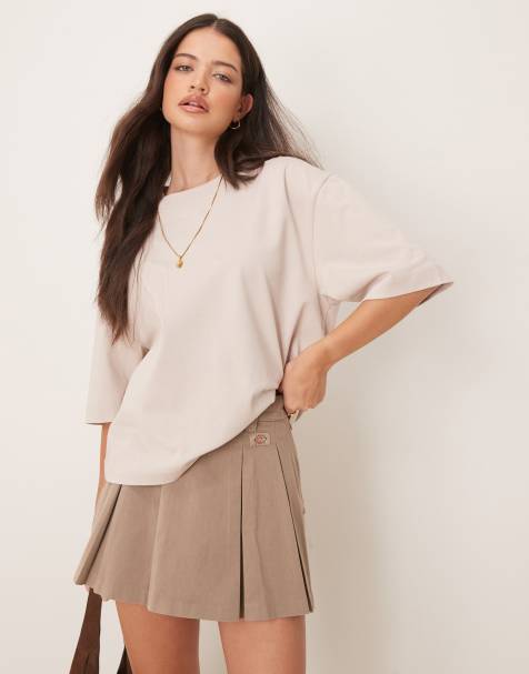 Dickies unionville pleated work skirt in light tan