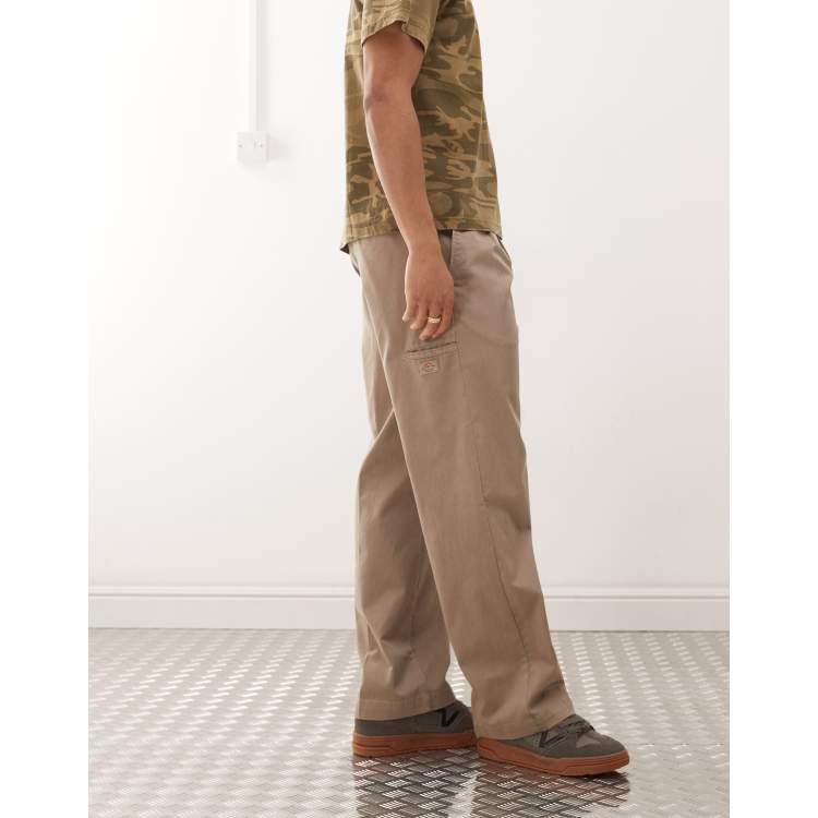 Dickies Unionville pleated work pants in brown | ASOS