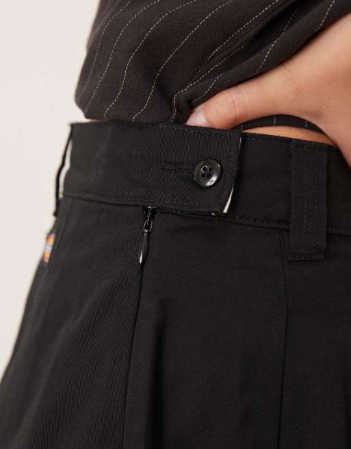 Dickies unionville pleated work skirt in black ASOS