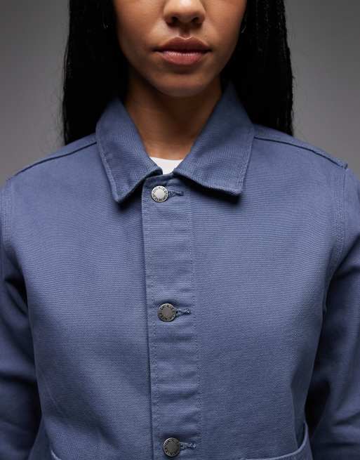 Dickies unlined canvas chore jacket in blue, 2 of 4