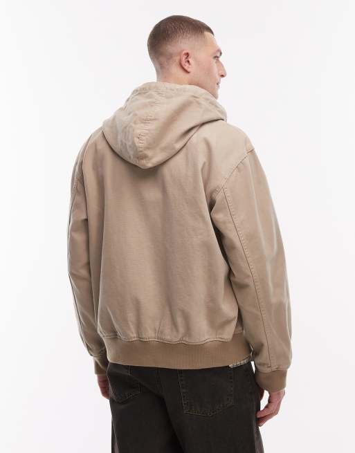 Dickies unlined canvas hooded bomber jacket in tan, 3 of 5