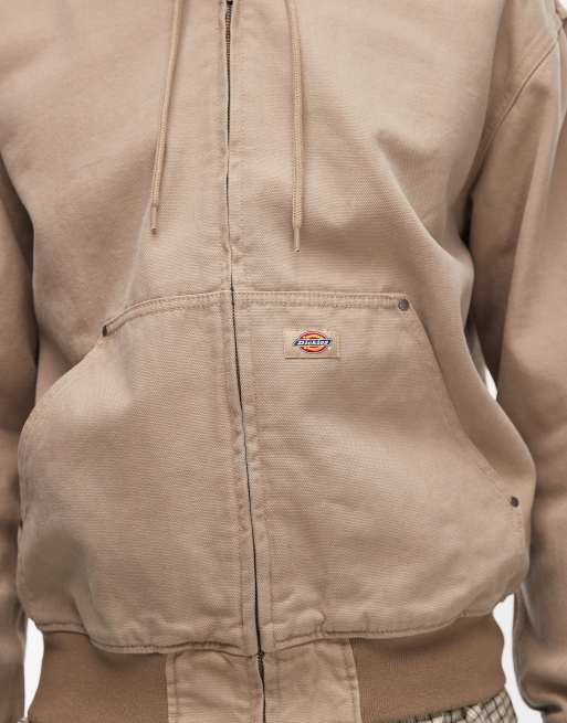 Dickies unlined canvas hooded bomber jacket in tan, 5 of 5