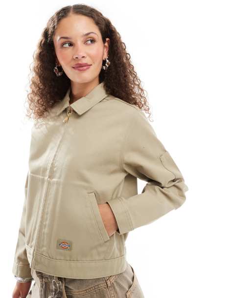 Dickies unlined cropped eisenhower jacket in beige - view 1