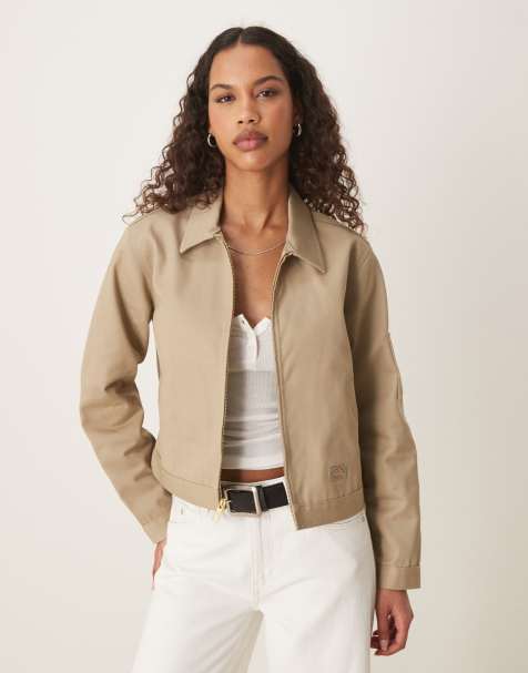 Dickies unlined eisenhower cropped jacket in khaki - view 1