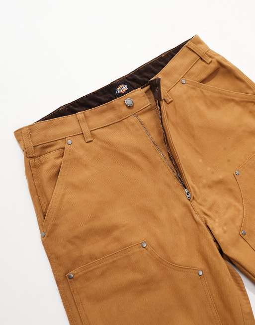 Dickies - Utility-bukser i stenvasket brunt lærredsstof, 3 af 5