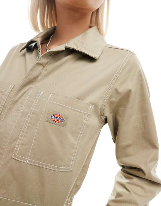 Dickies – Vale – Beżowy kombinezon z długimi rękawami w roboczym stylu, 3 z 4