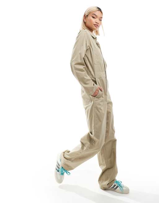 Dickies – Vale – Beżowy kombinezon z długimi rękawami w roboczym stylu, 4 z 4