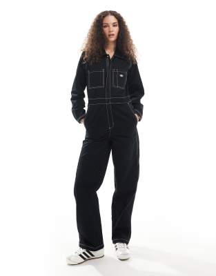 Dickies - Vale Coverall - Langärmliger Jumpsuit in Schwarz