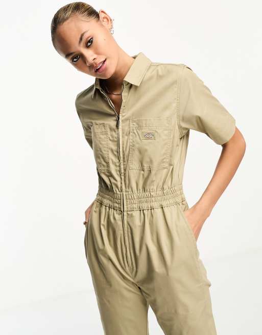 SHORT SLEEVE JUMPSUIT - Khaki