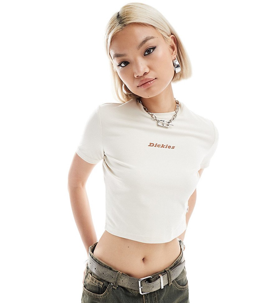 Dickies valley falls cropped baby tee in off white