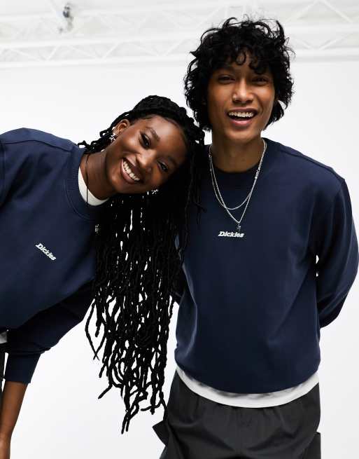 Dickies - Valley Falls - Sweatshirt met logo in het midden in marineblauw