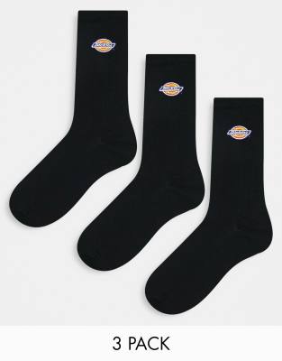 Dickies Dickies valley grove 3 pack crew socks in black multipack