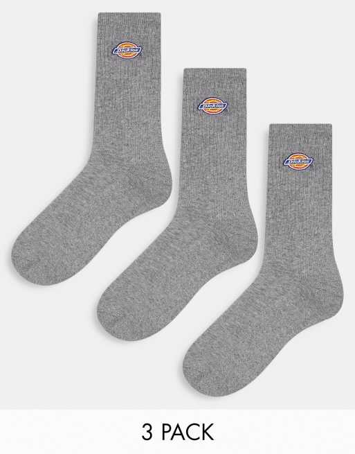 Dickies valley grove 3 pack crew socks in grey multipack | ASOS