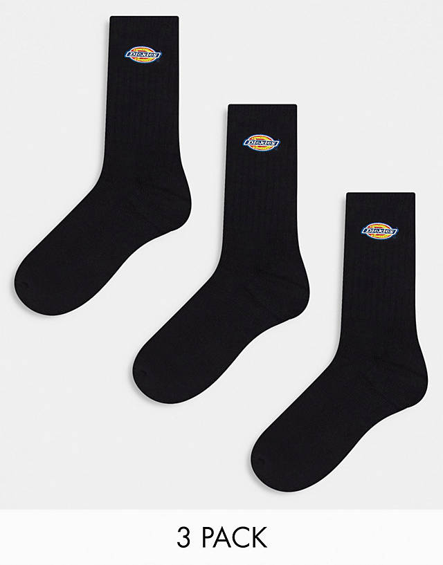 Dickies - valley grove 3 pack socks in black