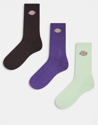 Dickies - Valley Grove - 3er-Pack Crew-Socken in Grün und weiteren Farben