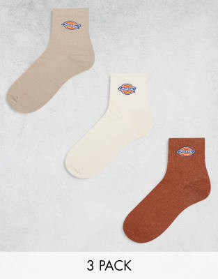 Dickies - Valley Grove - Dreierpack Crew-Socken in neutralen Farbtönen