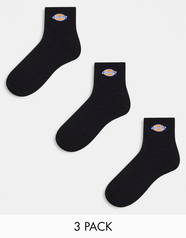 Dickies - valley grove mid 3 pack socks multipack in black