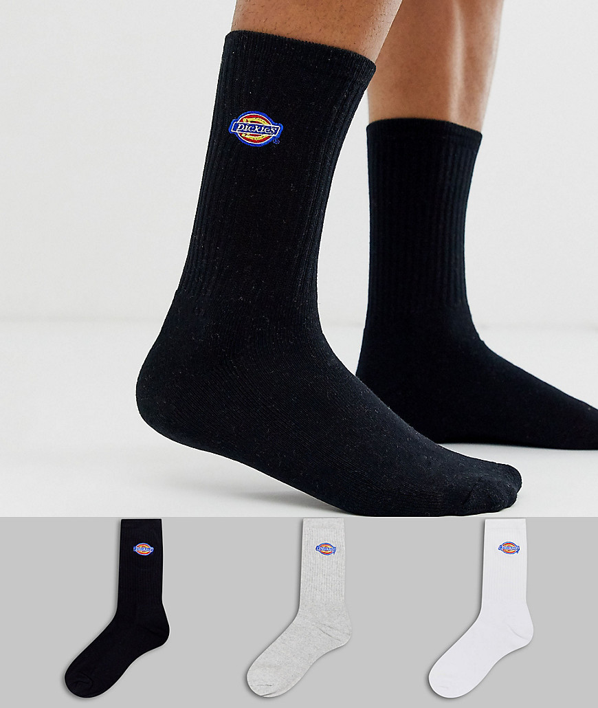 Dickies - Valley Grove - Set van 3 paar sokken in grijs/wit/zwart-Multi