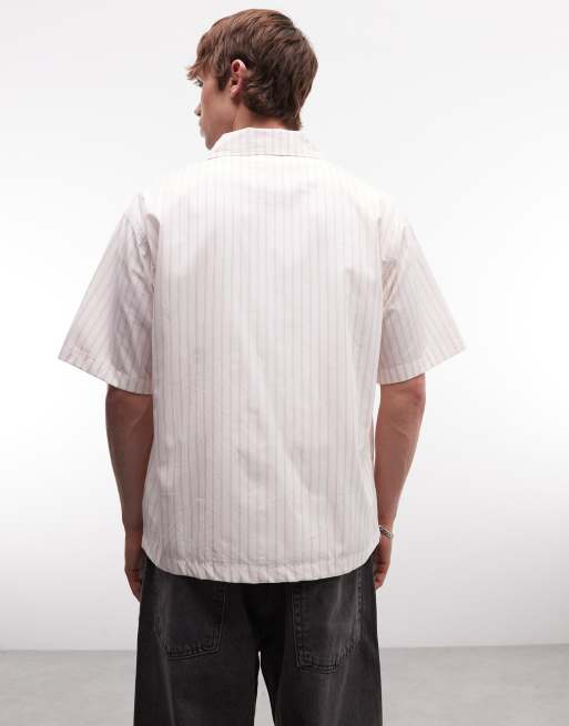Dickies – Venedocia – Biała koszula z krótkimi rękawami w paski, 4 z 5
