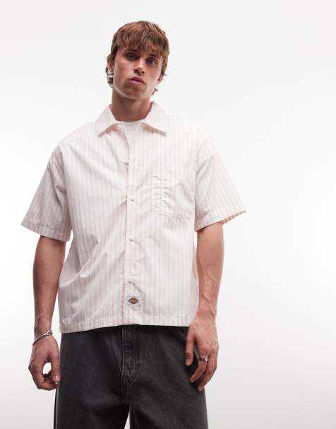 Dickies – Venedocia – Kurzärmliges, gestreiftes Hemd in Weiß - view 1